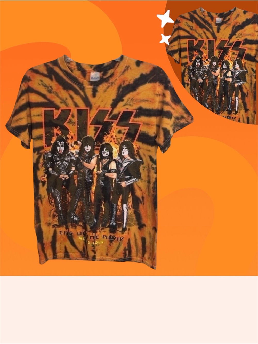 KISS End of the Road Tour Tie Dye Women’s T-Shirt Size Medium